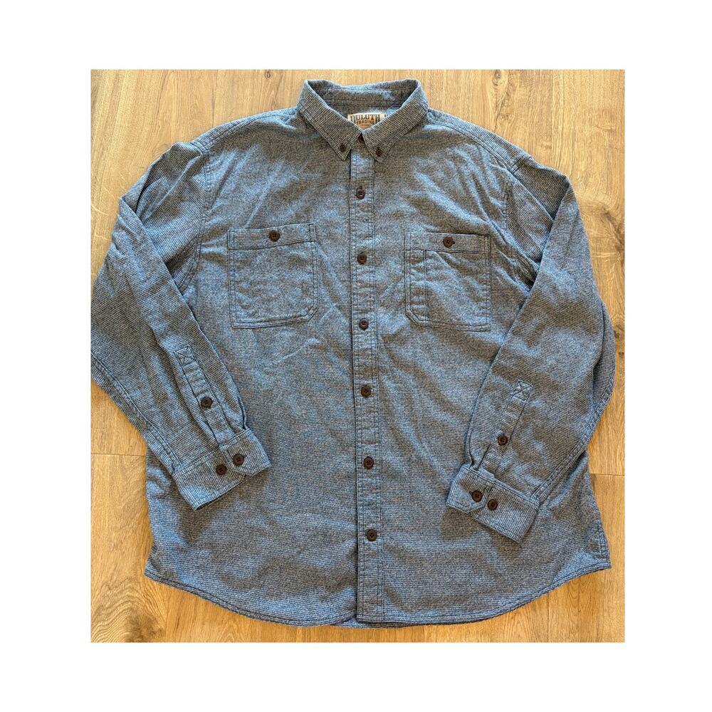 Duluth Trading Co Relaxed Fit Chambray Button Front Work Shirt Men's 2XL